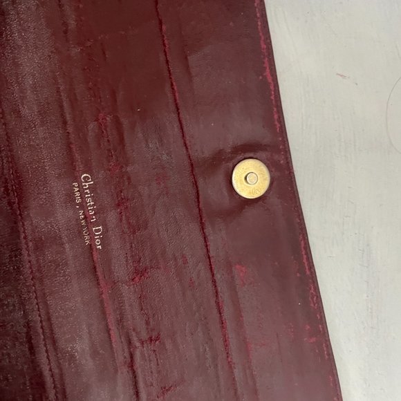 Christian Dior Vintage Red Leather Clutch With Gold Tone Hardware - Picture 4 of 10